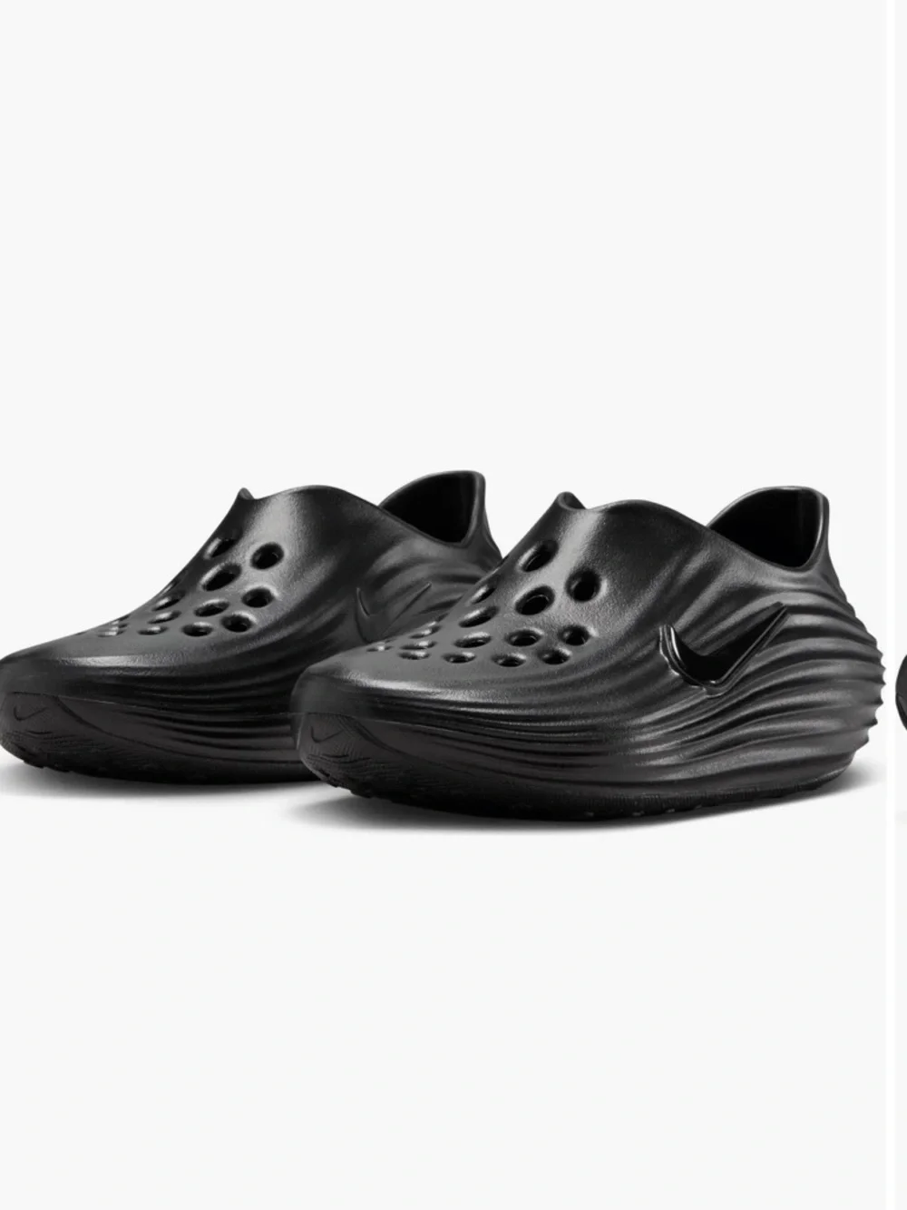 Nike Reactx Rejuvens Black Ventilated Foam Clog w/Gloss Swoosh Size 7W/6M New